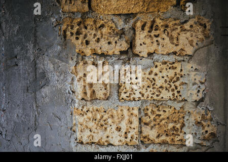 Hintergrund Wand von Kalkstein Stockfoto