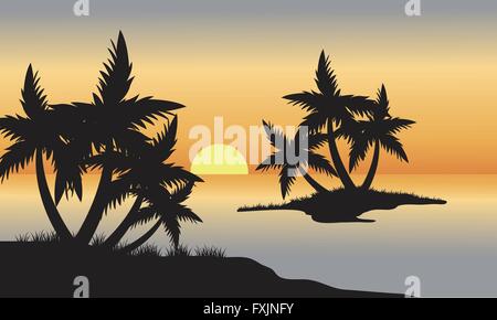 Palm Beach bei Sonnenuntergang Stock Vektor