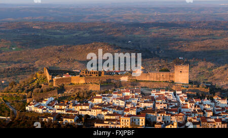 Sonnenuntergang erschossen des Schlosses 'Castelo de Vide', Alentejo, Portugal Stockfoto