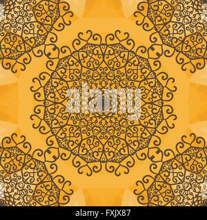 Mandala drucken indischen Yoga Ornament, kaleidoskopische Blumenmuster, Yantra. Nahtlose Ornament Spitze. Stock Vektor