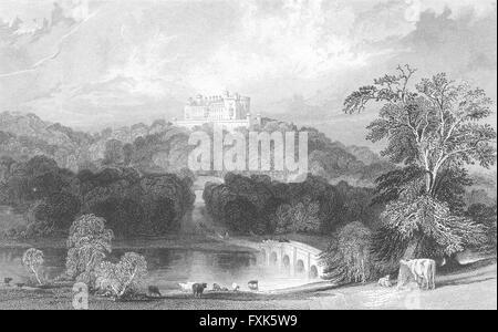 LEICS: Belvoir Castle, Leicestershire: Jones, antiken print c1840 Stockfoto