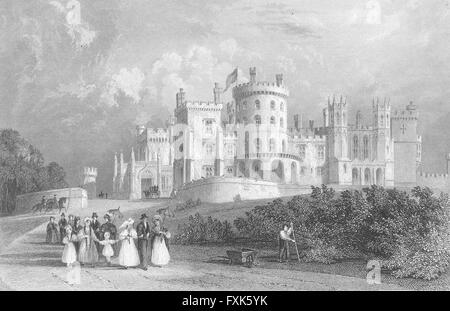 LEICS: South Belvoir Castle, Leicestershire: Jones, antiken print c1840 Stockfoto