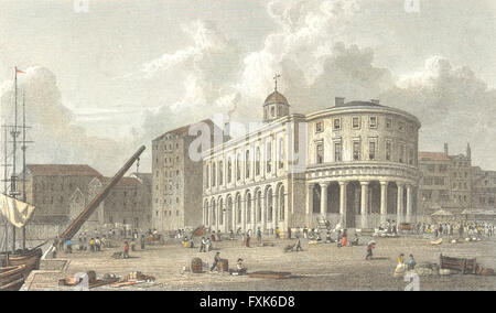 NEWCASTLE UPON TYNE: Guildhall Exchange, antiken print 1830 Stockfoto