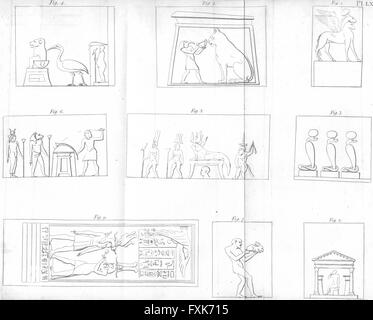 Ägypten: Pharao Hieroglyphen Hieroglyphen, antiken Drucken c1800 Stockfoto