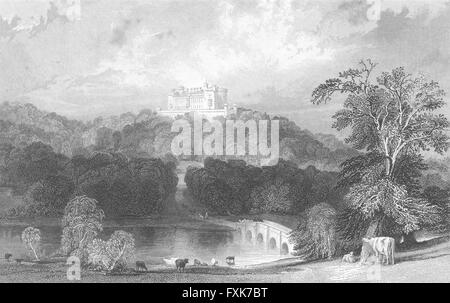 LEICS: Belvoir Castle, Leicestershire: Allom, antiken print 1836 Stockfoto