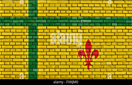 Flagge der Fransaskois auf Mauer gemalt Stockfoto