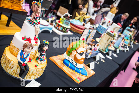 London, UK 16. April 2016. Kuchen-Show International im Alexandra Palace.  Copyright Carol Moir/Alamy Live-Nachrichten. Stockfoto