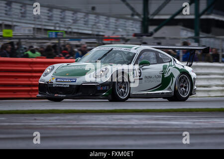 Silverstone Circuit Northamptonshire UK. 16. April 2016. Runde 3 des Porsche Carrera Cup GB 2016. #19 Alessandro LATIF (GBR) - GT Marques © Aktion Plus Sport/Alamy Live-Nachrichten Stockfoto