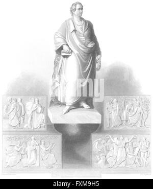 Deutschland: Gothe, Denkmal in Frankfurt am Main: Goethe: Payne, antique print 1847 Stockfoto