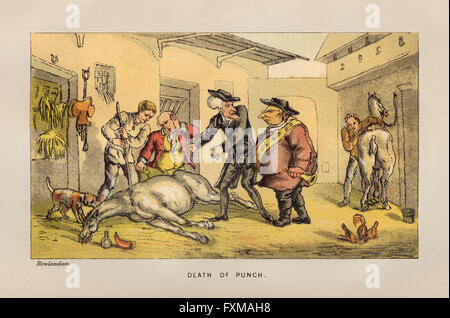 Satirische Vintage Farbe Illustration von Thomas Rowlandson (1756-1827) von "Dr. Syntax drei Touren" von William Combe (1741-1823), veröffentlicht im Jahre 1869 Stockfoto