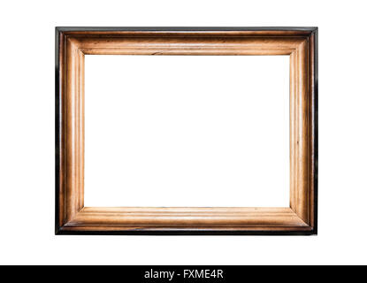 Holzrahmen isoliert auf einem weißen Hintergrund. Stockfoto