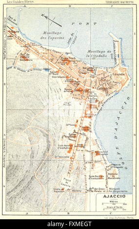 CORSE-DU-SUD: Ajaccio Korsika, 1926 Vintage Karte Stockfoto