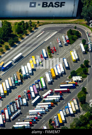 Luftbild, BASF Ludwigshafen, Badische Anilin und Soda Fabriken Ludwigshafen, Chemiefabrik, KTL Kombo-Terminal Ludwigshafen Stockfoto