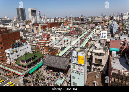 Stadtansicht von Asakusa, Tokio, Japan Stockfoto