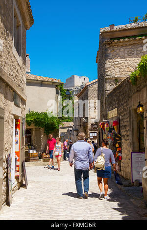 Blick auf Les Baux de Provence, Frankreich Stockfoto