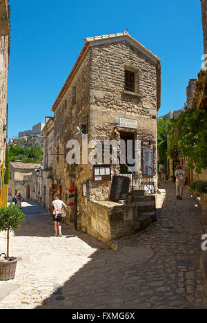 Blick auf Les Baux de Provence, Frankreich Stockfoto