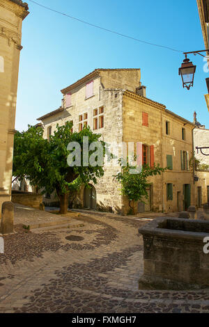 Street View von Uzès, Frankreich Stockfoto