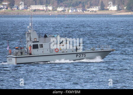 HMS Raider (P275), eine schnelle Patrouillenboot Archer-Klasse der Royal Navy, während der Übung Joint Warrior 16-1. Stockfoto