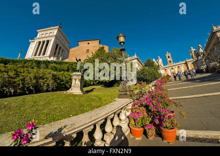 Treppe zum Campidoglio, Rom Stockfoto