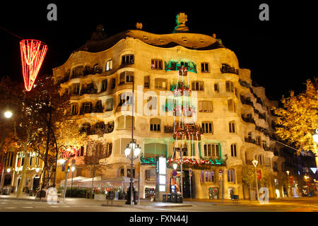 Casa Mila, La Pedrera von dem katalanischen Architekten Antoni Gaudi, berühmte Architektur in Barcelona Stockfoto