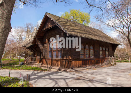 Die schwedische Cottage Marionettentheater, Central Park, Manhattan, New York City, Vereinigte Staaten von Amerika. Stockfoto