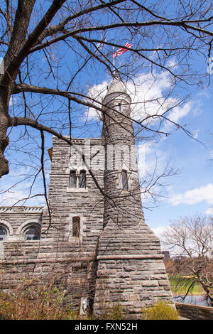 Das Schloss Belvedere ein Wahrzeichen Suche im Central Park in Manhattan, New York City, Vereinigte Staaten von Amerika. Stockfoto