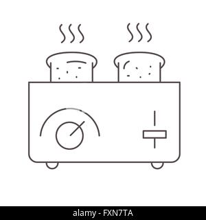 Toaster und Brot Vektor-Illustration auf weiß Stock Vektor