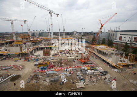 Bild zeigt den Fortschritt der Bauarbeiten des neuen Papworth Hospital in Cambridge am 22. März 2016. Stockfoto