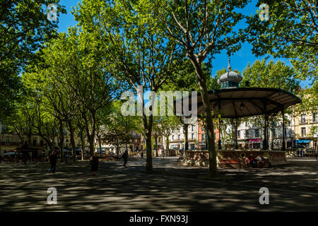 Der Musikpavillon, Place Aristide Briand, Sete, Herault, Frankreich Stockfoto