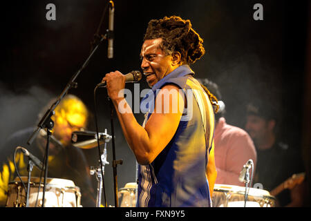 BARCELONA - 27 Mai: Antibalas (Afrobeat Band) Leistung bei Heineken Primavera Sound Festival 2014 (PS14). Stockfoto