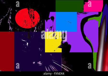 Kunst auf der Rückseite der vielen Farben. Stockfoto