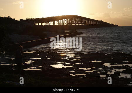 Die historische Bahia Honda Bridge in den Florida Keys Stockfoto