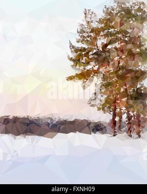 Landschaft im polygonalen Stil Stock Vektor