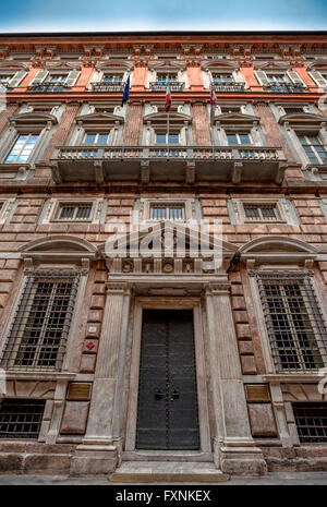 Italien Ligurien Genua Strada Nuova Via Garibaldi Rolli Palace - Palace Tobia Pallavicino Oder Carrera Cataldi - Lorenzo De Ferrari - Fassade Stockfoto