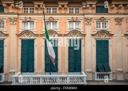 Italien Ligurien Genua - Strada Nuova, Via Garibaldi Rolli Palast - Palast Luca Grimaldi-Palazzo Bianco Stockfoto