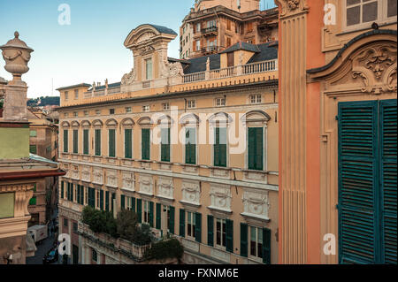 Italien Ligurien Genua - Piazza della Meridiana - Rolli Palast - Palast Gerolamo Grimaldi Sec XVI - Palazzo della Meridiana Stockfoto