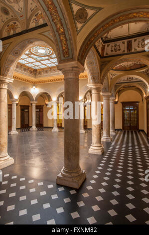 Italien Ligurien Genua - Piazza della Meridiana - Rolli Palast - Palast Gerolamo Grimaldi Sec XVI - Palazzo della Meridiana - Coppedè salon Stockfoto