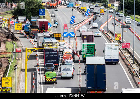 Durchschnittliche Geschwindigkeit Kameras in Baustellen auf M74 Stockfoto