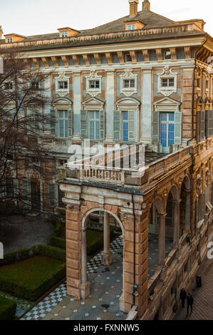 Italien Ligurien Genua, Strada Nuova - Via Garibaldi - Palast Nicolò Grimaldi - Palazzo Tursi Stockfoto