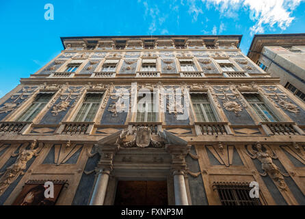 Italien Ligurien Genua - Via Garibaldi, Strada Nuova-Rolli-Palast - Palast Nicolosio Lomellino XV Jahrhundert- Stockfoto