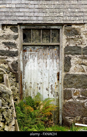 Detail einer alten Scheune neben der A5-Trunk-Straße in der Nähe von Betwys y Coed, North Wales, UK Stockfoto