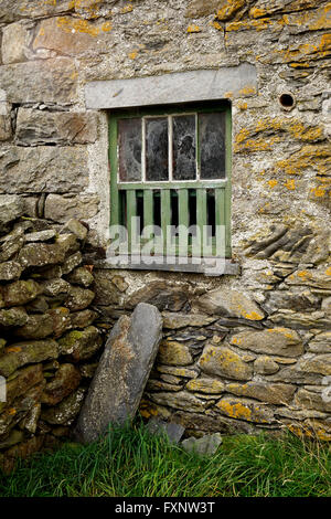 Detail einer alten Scheune neben der A5-Trunk-Straße in der Nähe von Betwys y Coed, North Wales, UK Stockfoto