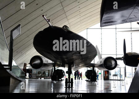 Lockheed SR-71 Blackbird Flugzeuge im Imperial War Museum, Duxford, Großbritannien Stockfoto