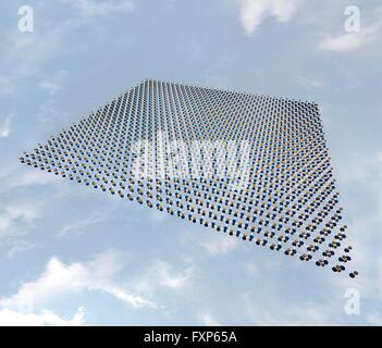 Molekülmodell aus einem Blatt des Stanene mit zusätzlichen Fluor (Orange). Stanene hat eine ähnliche Wabenstruktur wie Graphen aber besteht aus Zinn Atome. Mit dem Zusatz von Fluoratome wird vermutet, dass es 100 % Effizienz als ein elektrisches erreichen können Stockfoto