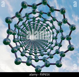 Graphen Nanotube, Molekülmodell. Stockfoto