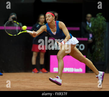 Arena Loire, TrŽlazŽ, Frankreich, 16. April 2016, Halbfinale FedCup, Frankreich-Niederlande, Caroline Garcia (FRA) Foto: Henk Koster/Tennisimages/Alamy Live-Nachrichten Stockfoto