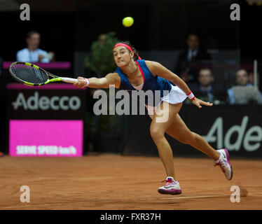 Arena Loire, TrŽlazŽ, Frankreich, 16. April 2016, Halbfinale FedCup, Frankreich-Niederlande, Caroline Garcia (FRA) Foto: Henk Koster/Tennisimages/Alamy Live-Nachrichten Stockfoto