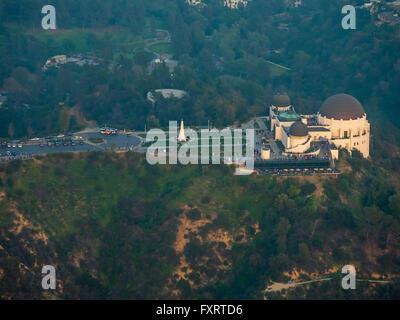 Luftaufnahme, Griffith Observatorium, Sternwarte in der City, Los Angeles, Los Angeles County, Kalifornien, USA, Vereinigte Staaten Stockfoto