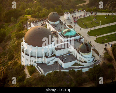 Luftaufnahme, Griffith Observatorium, Sternwarte in der City, Los Angeles, Los Angeles County, Kalifornien, USA, Vereinigte Staaten Stockfoto