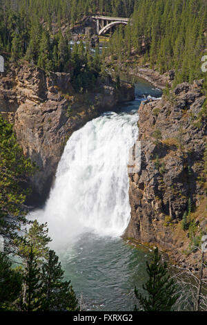 Upper Yellowstone Falls im Yellowstone National Park Stockfoto